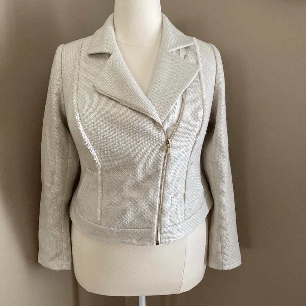 Lane Bryant Cream Textured Blazer